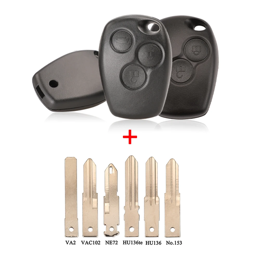 Jingyuqin Remote Car Key Shell Case 2 Buttons for Renault Megan Modus Clio Kangoo Logan Sandero Duster Opel Nissan Almera