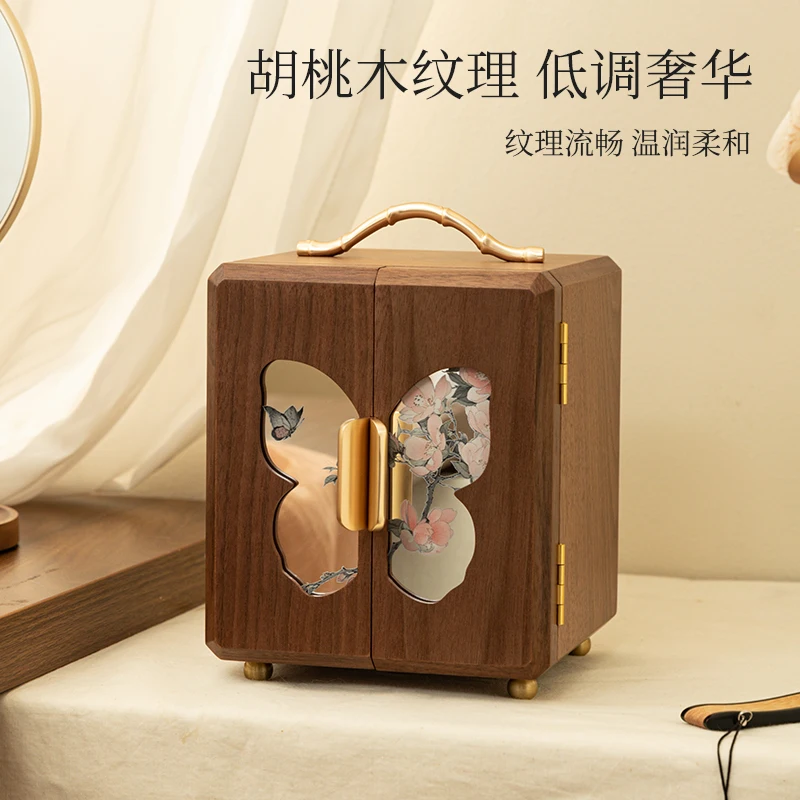 

Wooden jewelry box storage box 2025 new high-end exquisite jewelry box wedding birthday gift new Chinese style