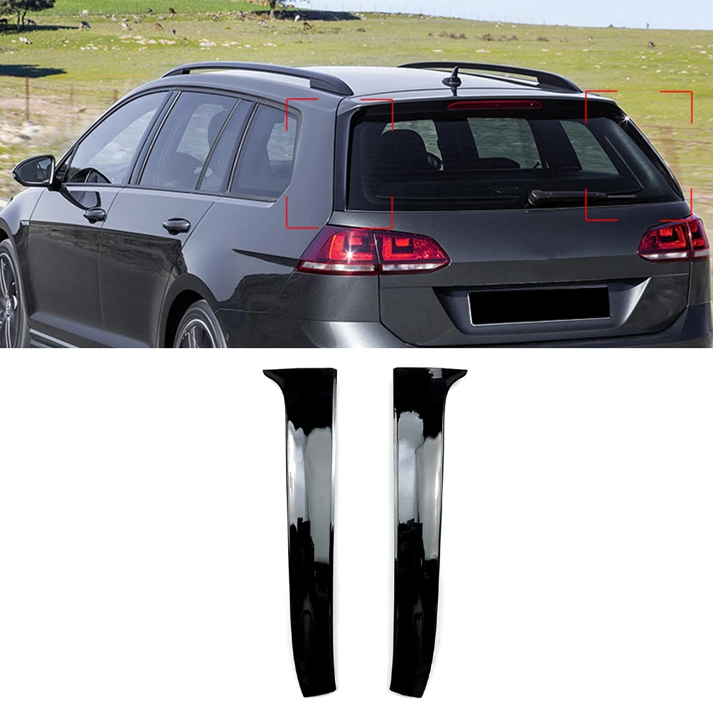 Gloss Black Rear Window Side Spoiler Wing For Volkswagen Golf 7 MK7 Variant Wagen 2014-2017 ABS Trunk Spoiler Canard Splitter