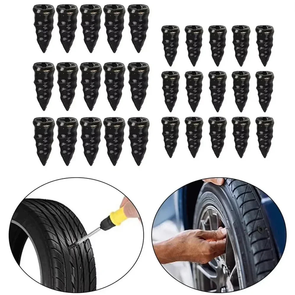 50-100PCS Rubber Self-tapping Screws For Tire Repair Silicone Car Screw Tyre Plug Repair Rubber Cement Screws Tire Repair