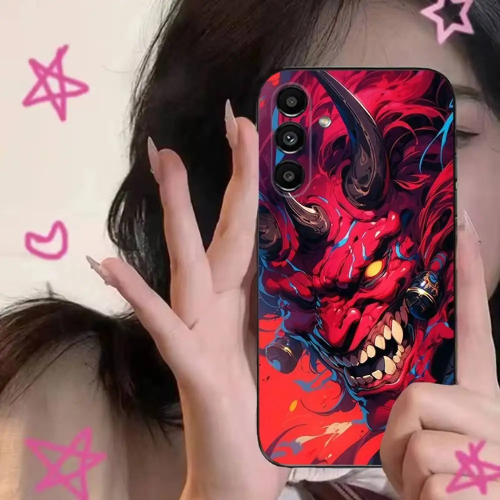 Japanese Samurai Oni Mask Phone Case For Samsung S24,S21,S22,S23,S30,Ultra,S20,Plus,Fe,Lite,Note,10,9,5G Black Soft Cover - Image 6