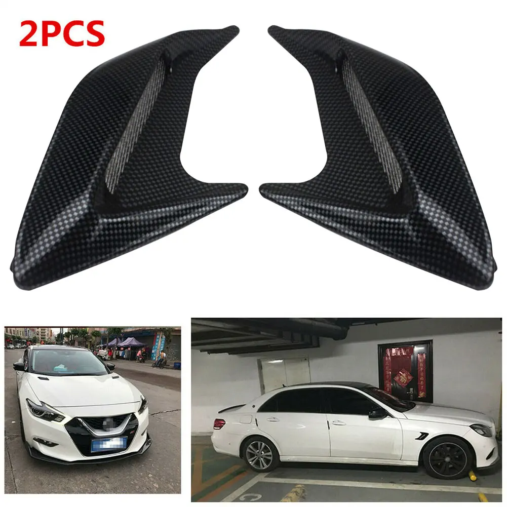 

2020 Sale New Design 2pcs Carbon Fiber Style Fake Vent Air Flow Fender Deco 3D Shark Grille Sticker Professional Spare Parts