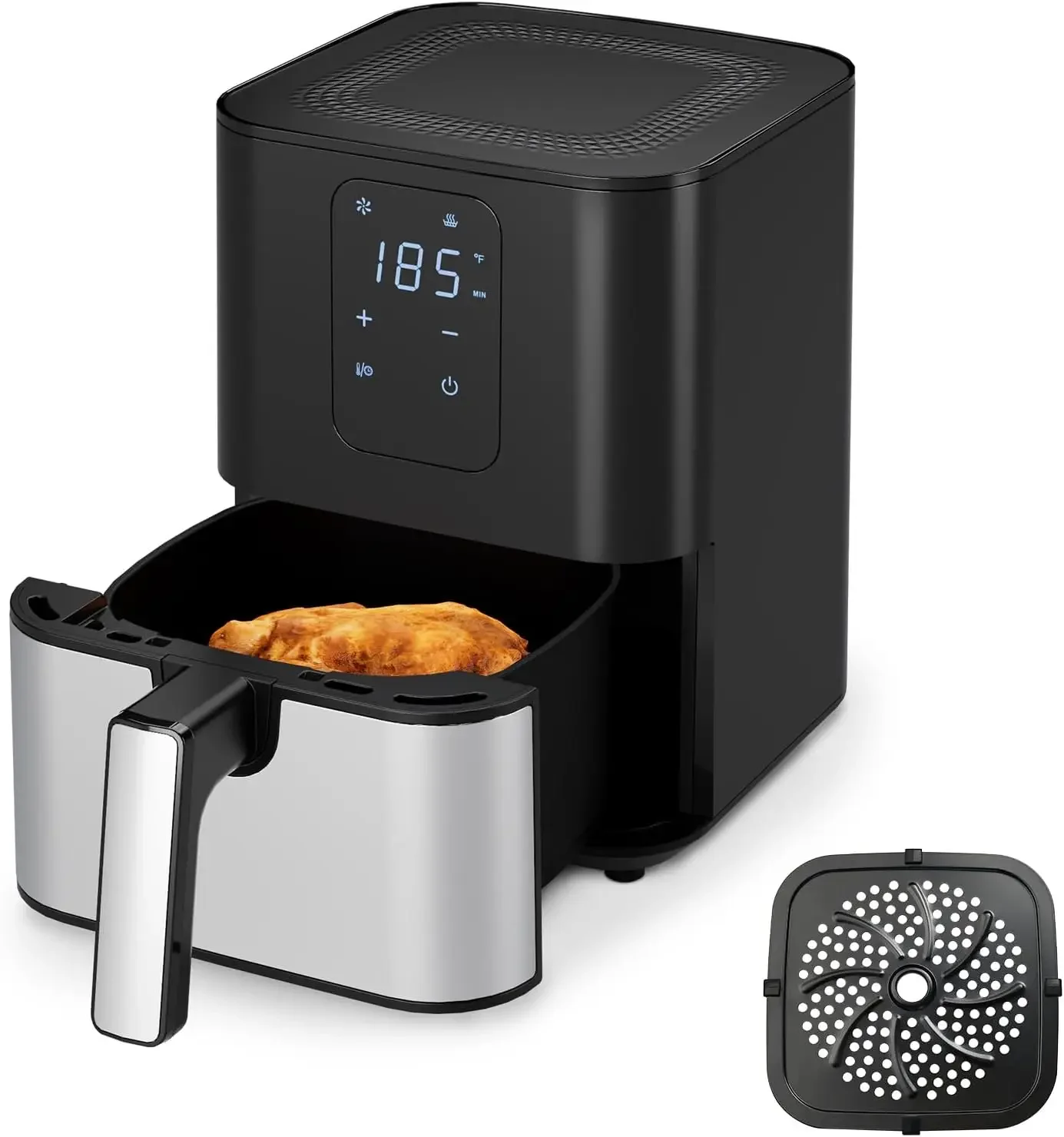 

4.5 Qt Digital Kitchen Air Fryer Oven, Compact Cooker with 1-Touch Display, Nonstick Basket for Easy Cleaning, Space-Saving Stai