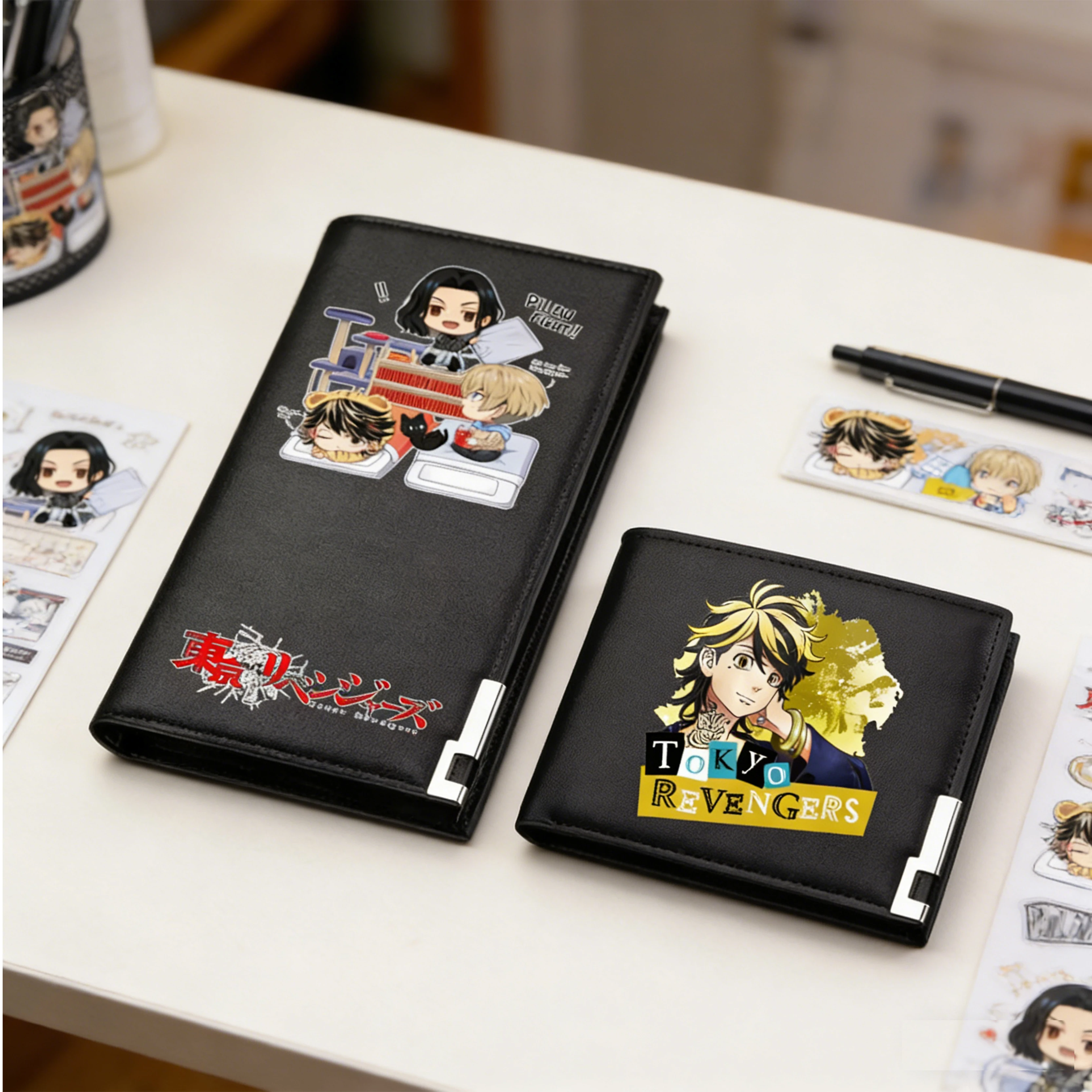 Tokyo Revengers-monederos largos de Anime para estudiantes, monedero de dibujos animados, tarjetero de identificación, carteras cortas de cuero Pu