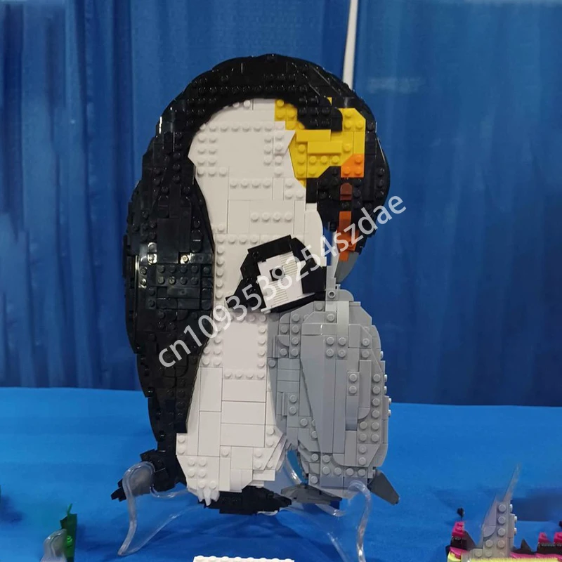 885 قطعة MOC الإمبراطور البطريق جدار الفن اللبنات لعبة عيد الميلاد هدية حل مشكلة البناء الجذعية للأطفال