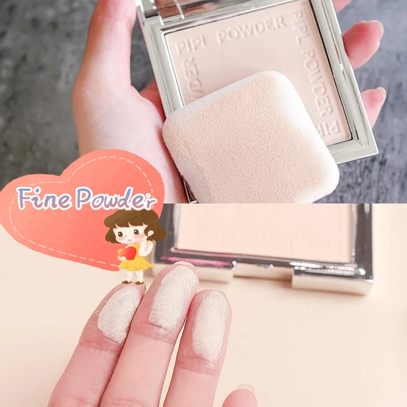 Make Up Compact Powder Girls Silver Square Concealer Brighten Pressed Powder Oil-control Long Lasting Waterproof Cosmetic Powder