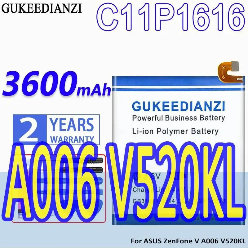 

Для Asus Zenfone V A006 V520KL 3600 мАч высокая совместимость C11P1616 аккумулятор мобильного телефона