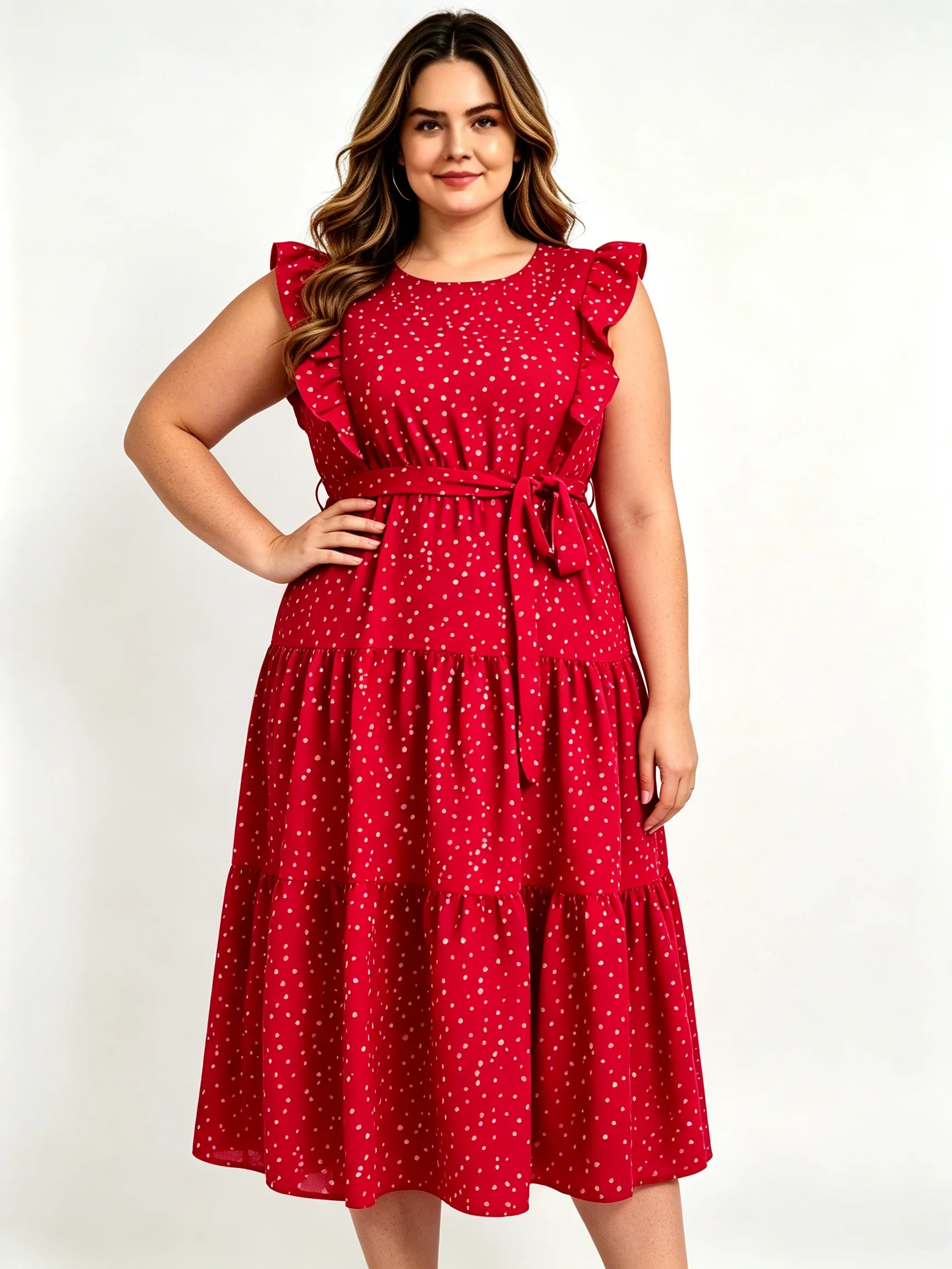 Plus Size O Neck Short Sleeve Fashional Casual Elegant Dresses For Women