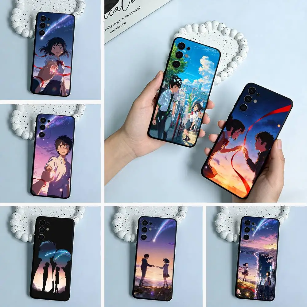 Y-N-Your- Name Black Soft Silicone Phone Case for Samsung S25, S24, S21, S22, S23, S30, Ultra, S20, Plus, FE, Lite