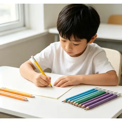 Macaroon Colored HB Wooden Pencil with Rubber Head Pupils Writing and Painting Children's Stationery