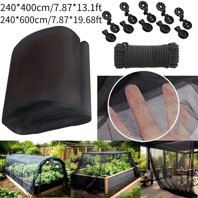 Black and White Outdoor Garden Plant Protection Net Mosquito Net Bird Net Terrace Protection Nets Suitable for Gazebo Canopies