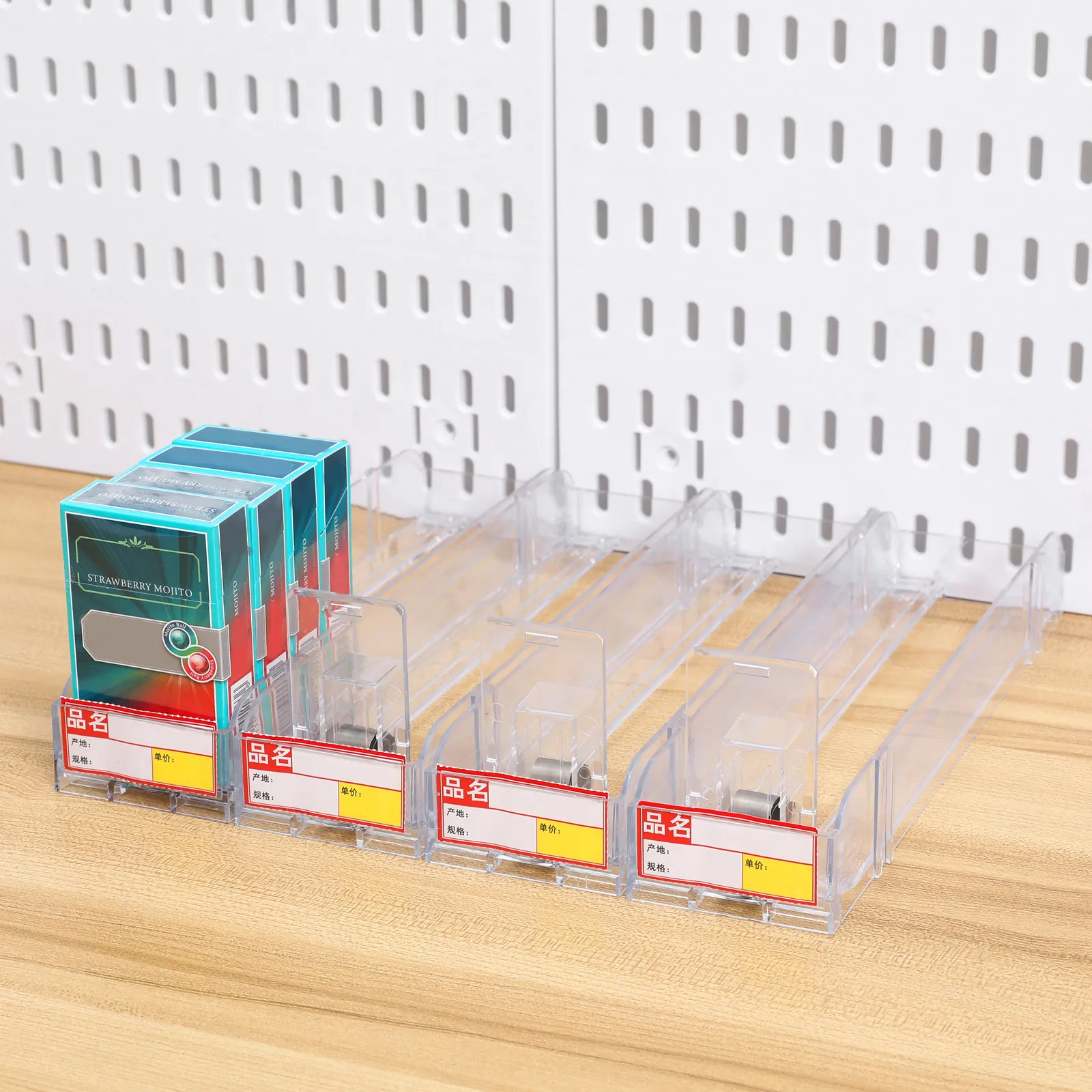 

4 Pcs Pusher Rack Retail Store Automatic Cigarette Accessories Display Stand Holder