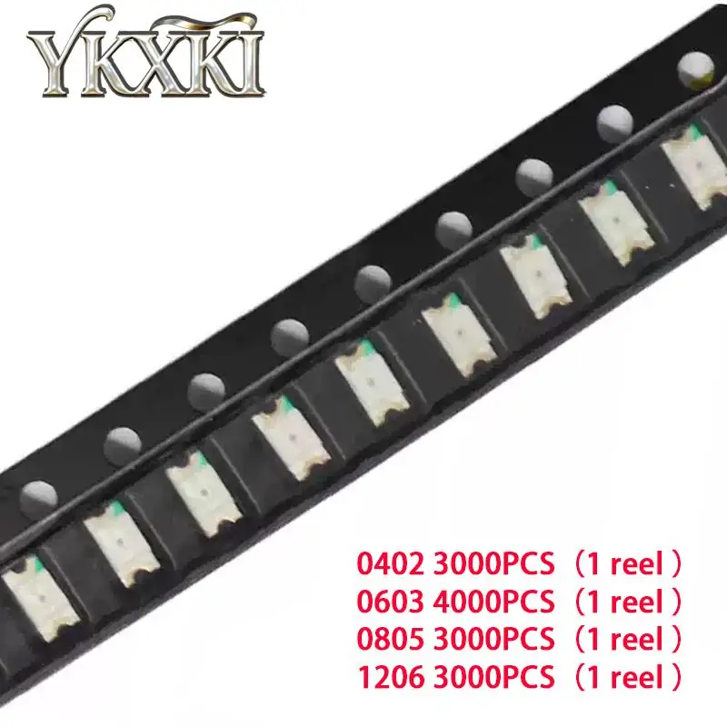 1Reel /lot 0402 0603 0805 1206 SMD LED Diodes Light white red yellow green blue yellow-green warm white orange LED beads