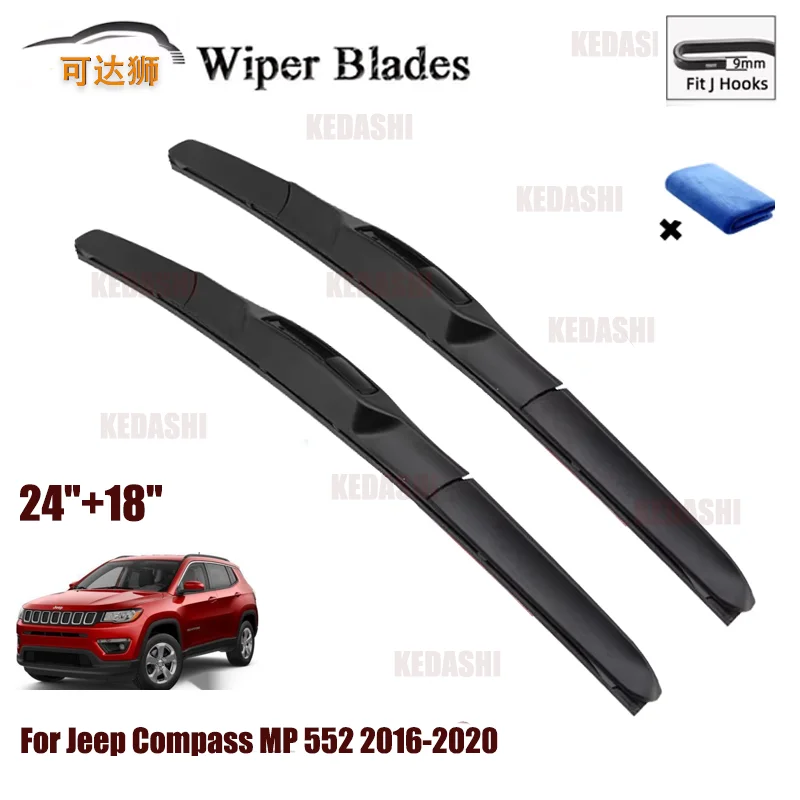 

For Jeep Compass MP 552 2016 2017 2018 2019 2020 Front Wiper Blades Brushes Cutter Accessories U J Hook
