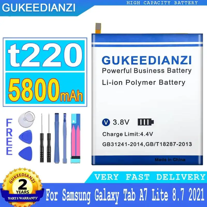 

Аккумулятор для планшета t220 HQ-3565N 5800 мАч для Samsung Galaxy Tab A7 Lite 8.7 2021 SM-T225N SM-T225C SM-T220 SM-T225 HQ-3565S