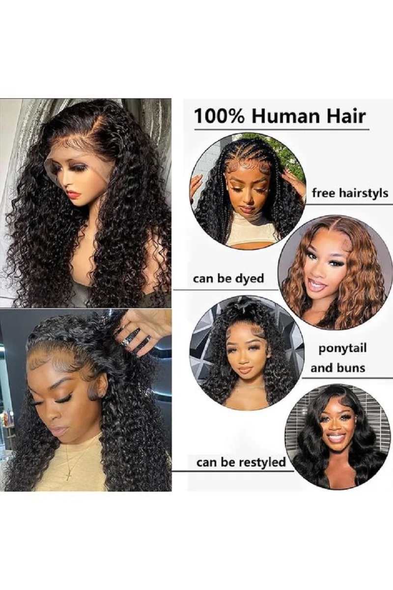 13x6 lace front wig curly wigs 100% human hair wigs hd lace wig 13x6 human hair loose deep wave lace frontal wig water wave