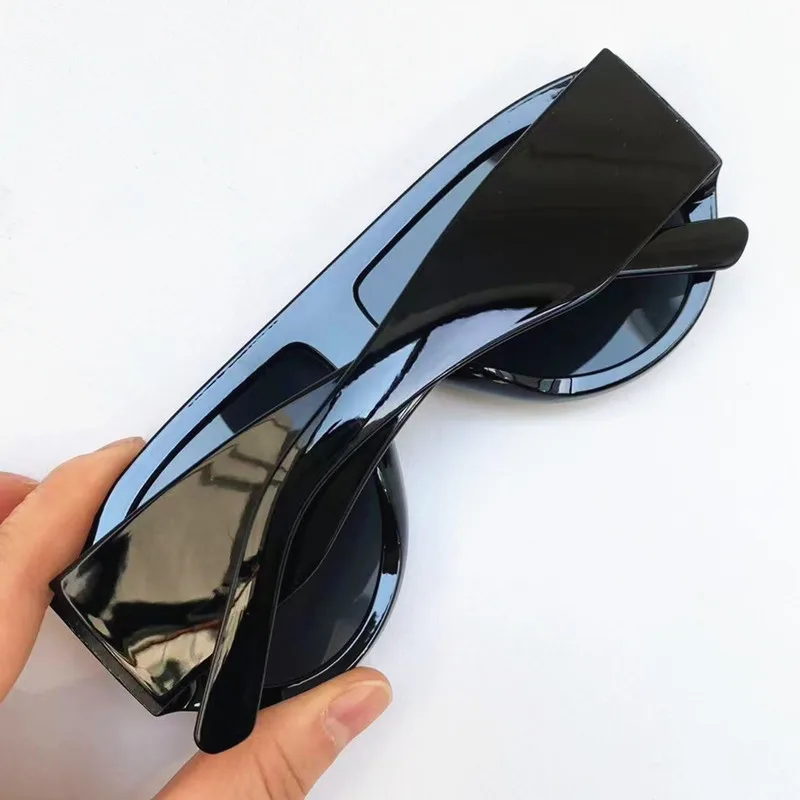Modische Unisex-Sonnenbrille mit Froschspiegel, UV-Schutz, Übergroßer Rahmen, Breite Bügel, Sonnenbrille Google – Detail 6