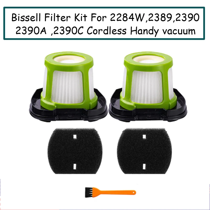 BISSELL Triple Level Filter Kit for Pet Hair Eraser 2284W 2389 2390 2390A ,2390C Cordless Handy Vacuum Replacement Parts