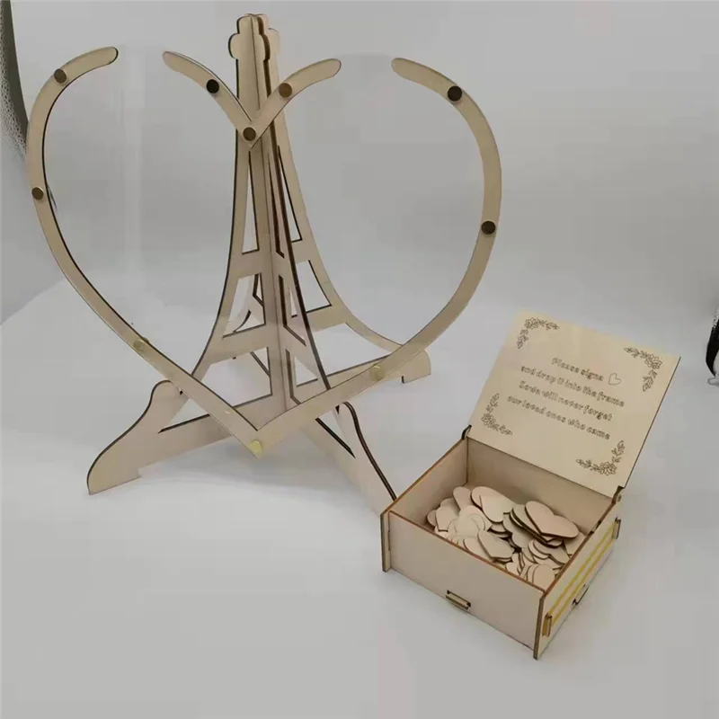 كتاب ضيف الزفاف البديل ديكور الزفاف ثلاثية الأبعاد محفورة سجل الزوار صندوق قطرة الضيوف بطاقة ترحيب زينة الزفاف دائم ، أ