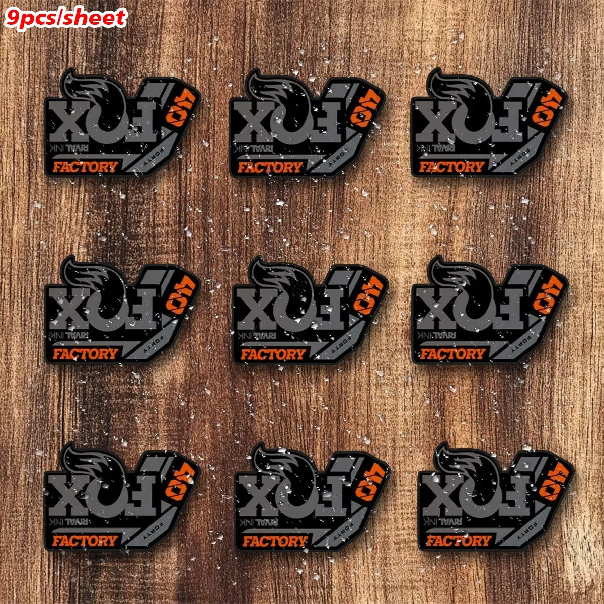 

9pcs Pack Fox 40 Bike & Car Decals - Matte Vinyl Stickers with Iconic Fox Logo (Irregular Bike Fork Cutouts) for Mountain,