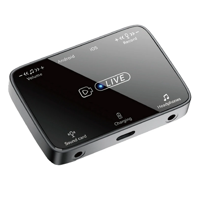 

AV-2 In 1 Live Broadcast Sound Card Adapter Suitable For Lighting/Typec Universal Stereo Karaoke And Microphone Artifact