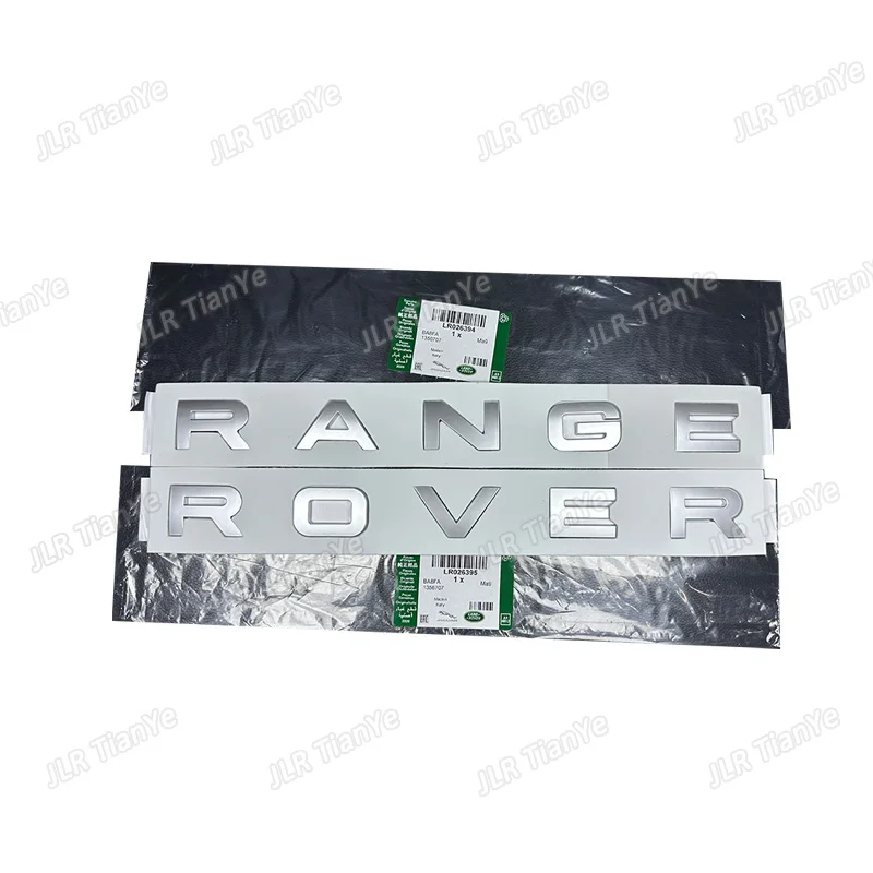 

Silver front and rear vehicle logo letter stickers RANGE ROVERLR088856/LR088862/LR026394LR066696/LR045916/LR026395