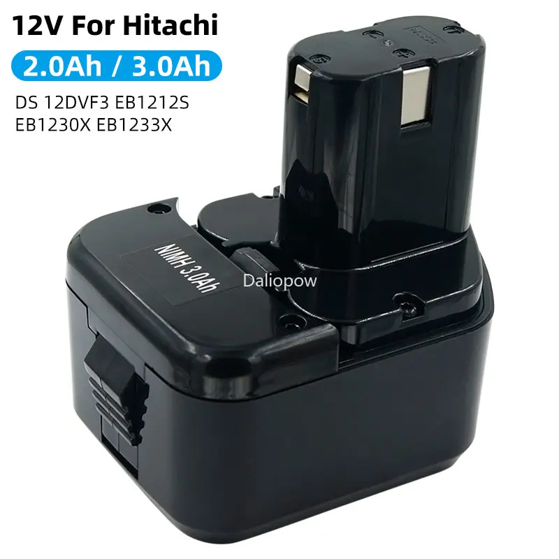 12V Ni-CD 2.0Ah/3.0Ah NI-MH Rechargeable Tools Battery for Hitachi EB1214S EB1212S Eb1220BL Eb1230hl Eb1230r Eb1230x DS 12DVF3