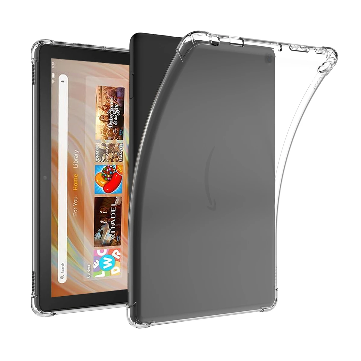 Caso Transparente para Amazon Fire HD 10, À Prova de Choque Tablet Capa, Airbag Drop Proteção, Flexível, TPU, Silicone, 10.1 