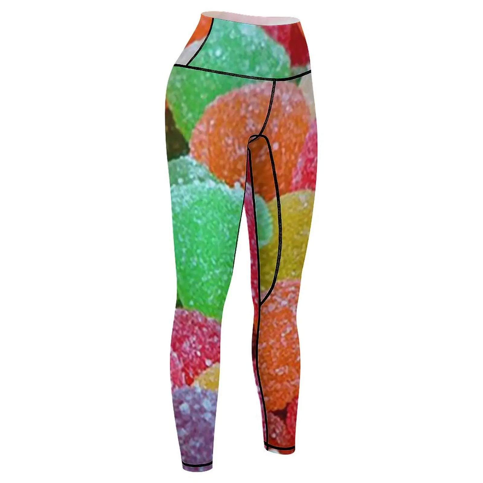 Leggings coloridas para meninas, calças esportivas, cor doce