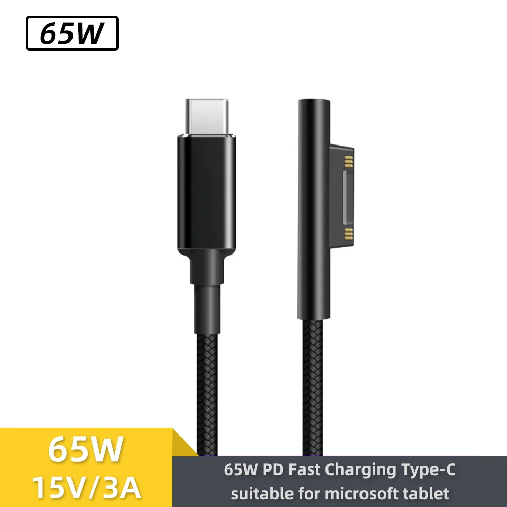 Ładowarka USB C PD 15V 3A 65W do Microsoft Surface Pro 8/7/6/5/4/3 Laptop Book 3/2/1 GO