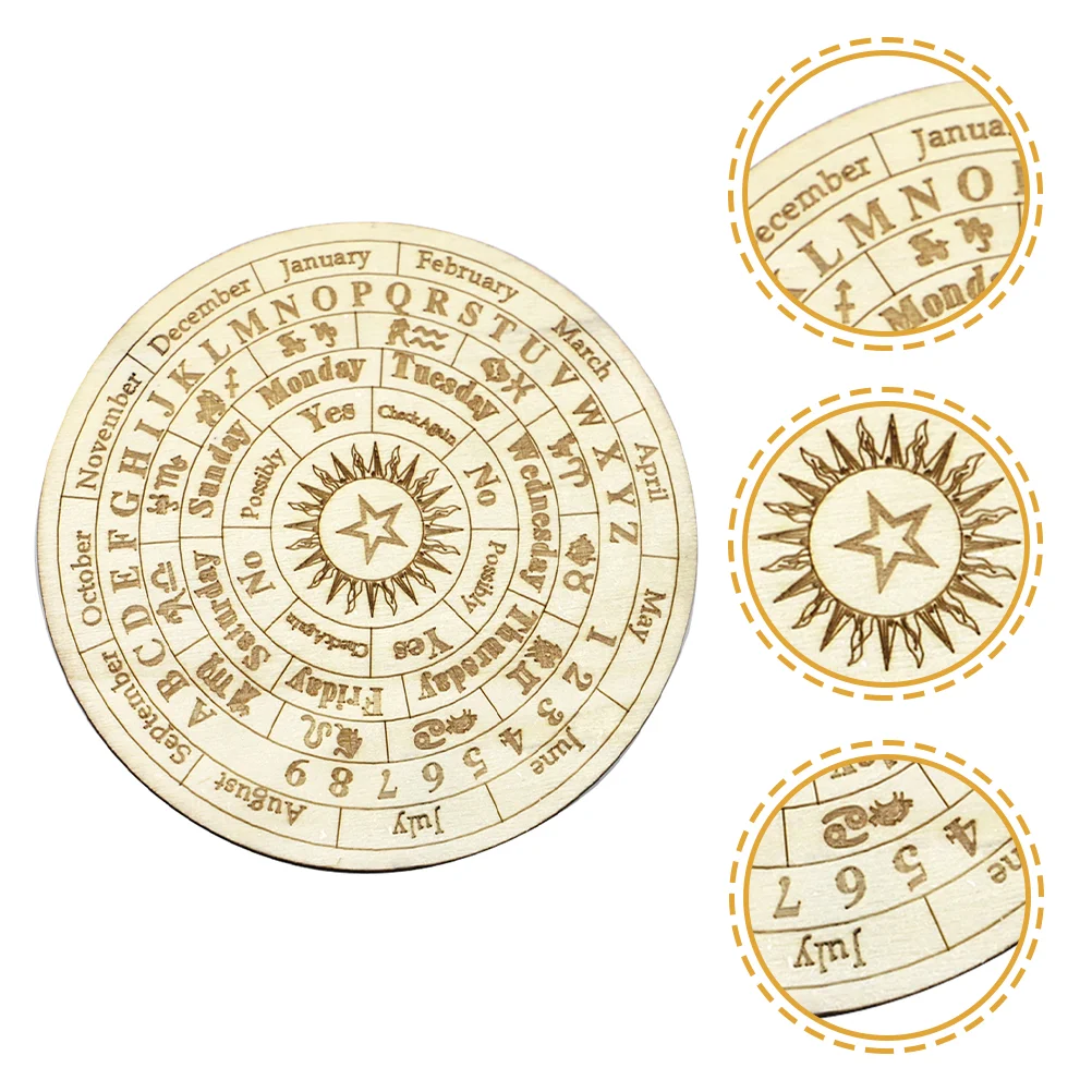 

Wiccan Supplies and Tools Divination Decorative Plate Wood Carved Astrology Board Indoor Pendant Necklace