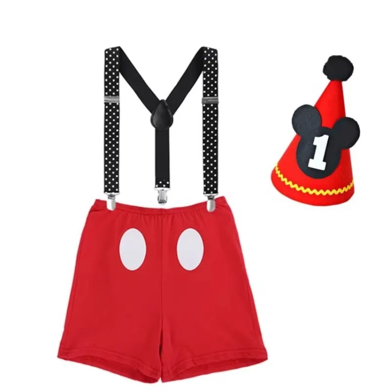 4-piece Set Baby Cake Destroyer Pants Children\'s Cute Birthday Dress Up Overalls Party Mickey Costumes