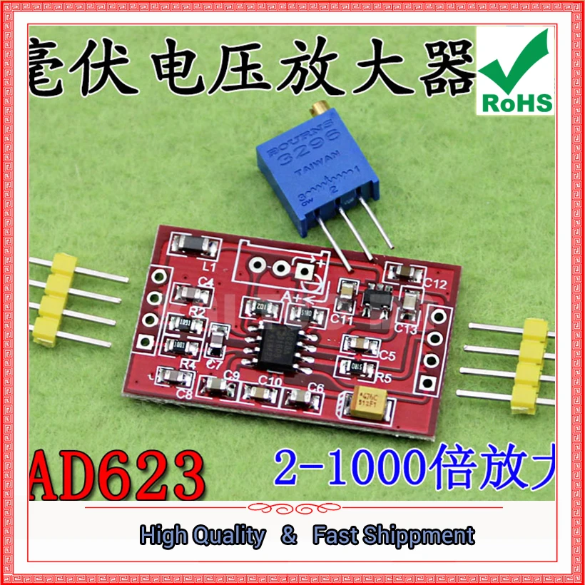 millivolt/microvolt Voltage Amplifier Board Signal Amplifier AD623 / AD620 Instrumentation Amplifier Module (D4B6