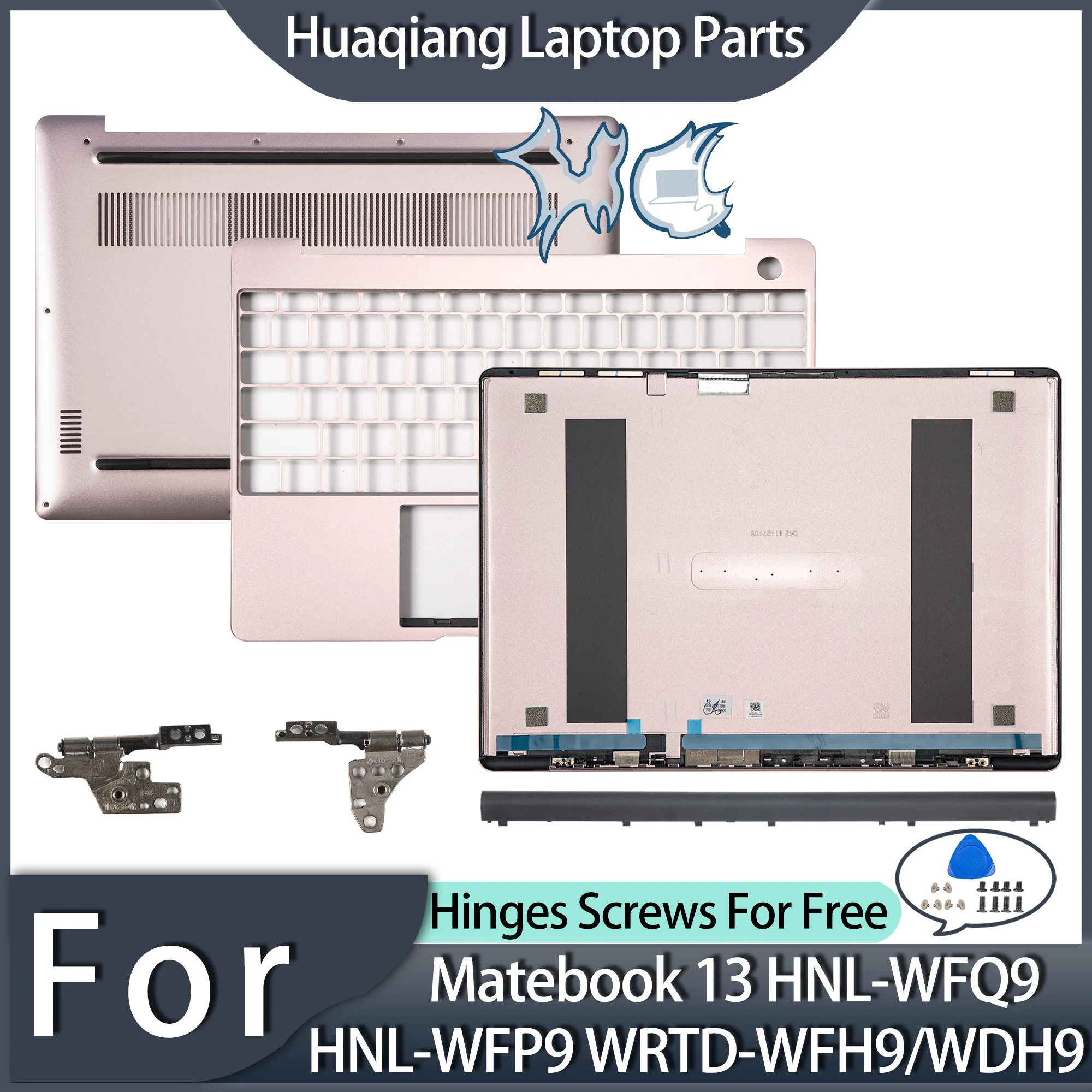 

New Laptop Covers For Matebook 13 HNL-WFQ9 HNL-WFP9 WRTD-WFH9/WDH9 2020 LCD Back Cover Palmrest Bottom Hinges Top Replace