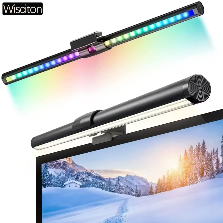  LED Desk Lamp Monitor Screen Light Bar RGB Computer Atmosphere Double sided Lights  For Work Study Read Gaming Dimming Lighting 