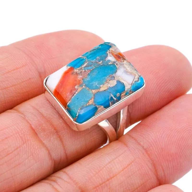 

StarGems® Natural Copper Chalcedony Handmade 925 Sterling Silver Ring 6.25 F1139