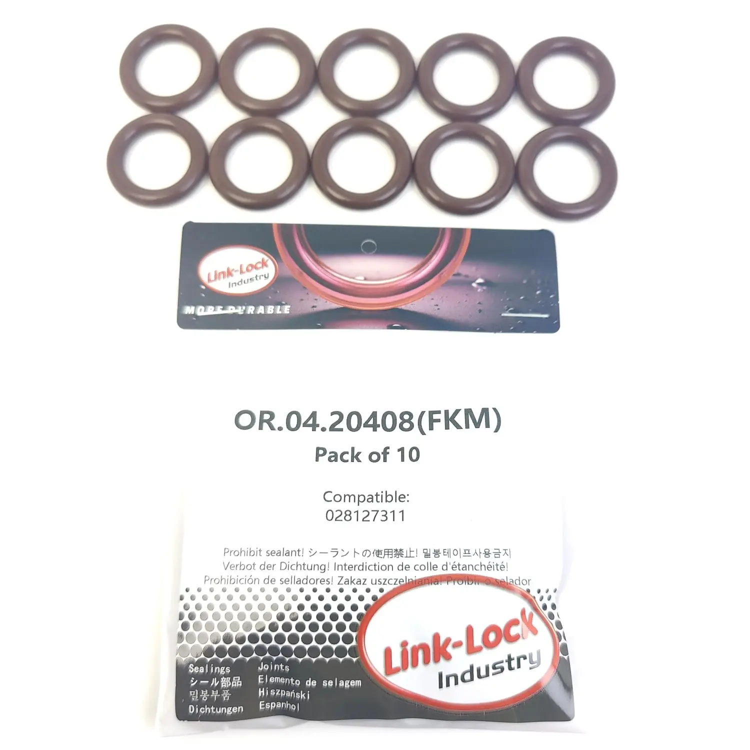 LINK-LOCK 10PCS OR.04.20408 FKM Viton Sealing O-Ring Kit of Engine End Cap 028127311 for VAG