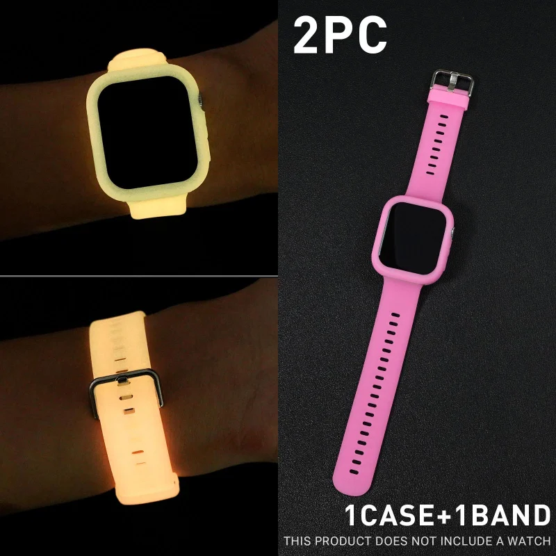2pc for Huawei Fit3/Fit4/Fit4 Pro Glow-in-the-Dark Strap + Case Luminous Night Visibility Accessory