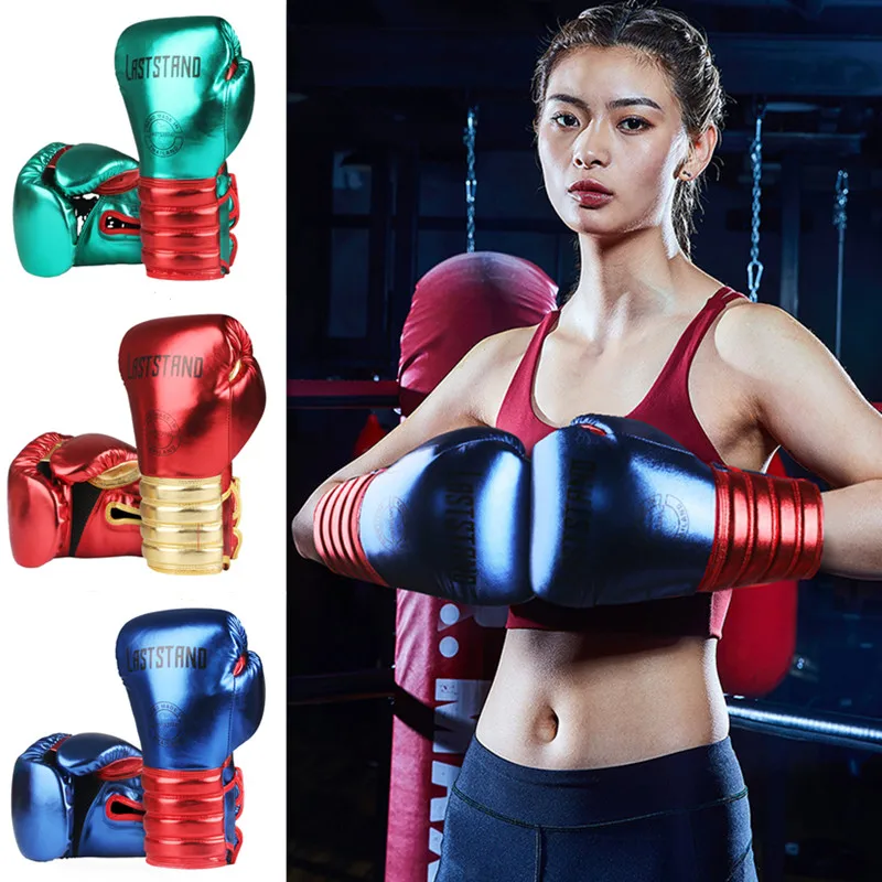 6/8/10/12oz Boxing Gloves Metal Style MMA Muay Thai Free Fighting Sparring Training Boxing Gloves Adult Children'S Gym Gloves