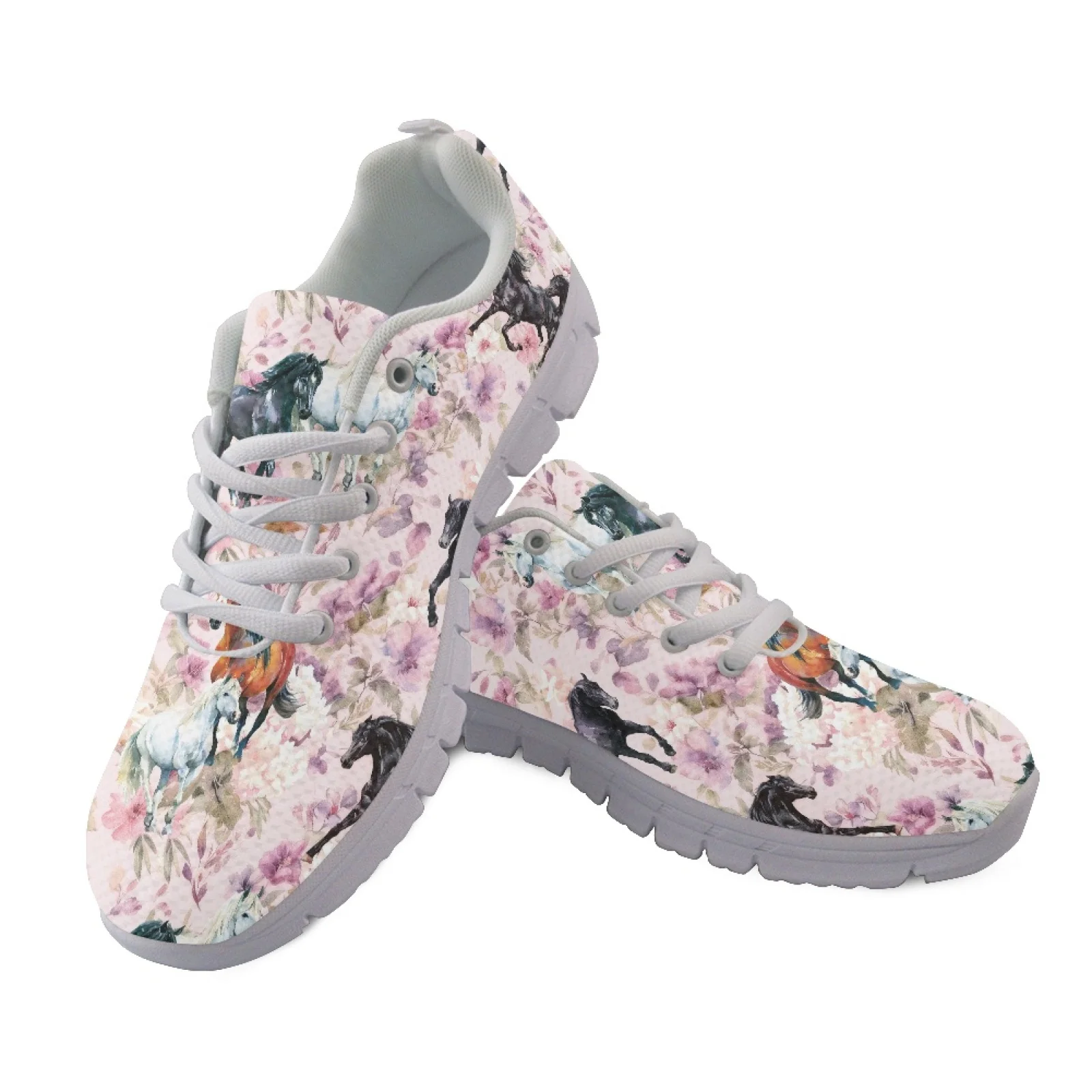 Coloranimal Running Horse Walking Shoes Mesh & EVA Sole Breathable Casual Athletic Sneakers for Women for Daily Travel