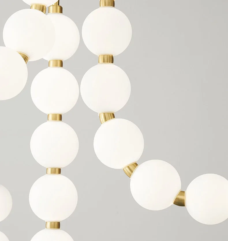 White Acrylic LED Chandelier Gold Aluminium