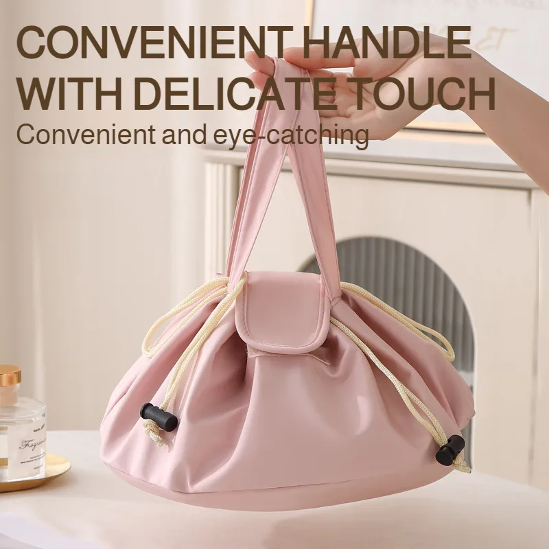 حقيبة تنظيم أنيقة ومرتبة مقاومة للماء ومتعددة الوظائف وبساطة برباط كسول حقيبة مستحضرات التجميل حقيبة دلو مستحضرات التجميل