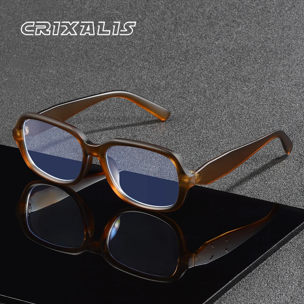 CRIXALIS Trendy Kleine Oval Anti Blaues Licht Gläser Männer Frauen Ultraleicht Unisex Mode Gläser Computer Tragen Frauen Gläser