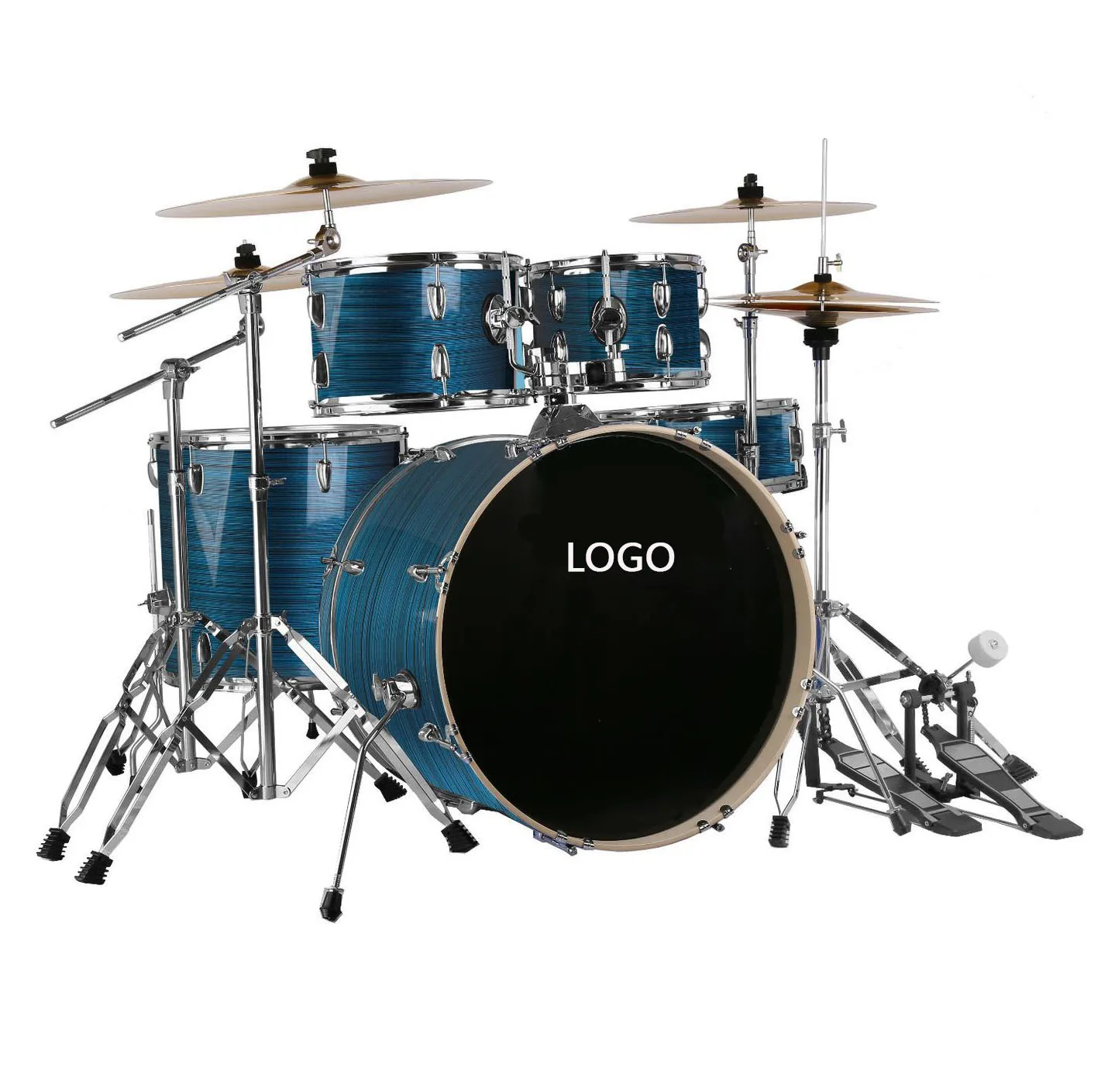 Complete Acoustic Drum Set With Cymbals Percussion Kit Support Custom Logo For Beginner Intermediate Home Stage Use