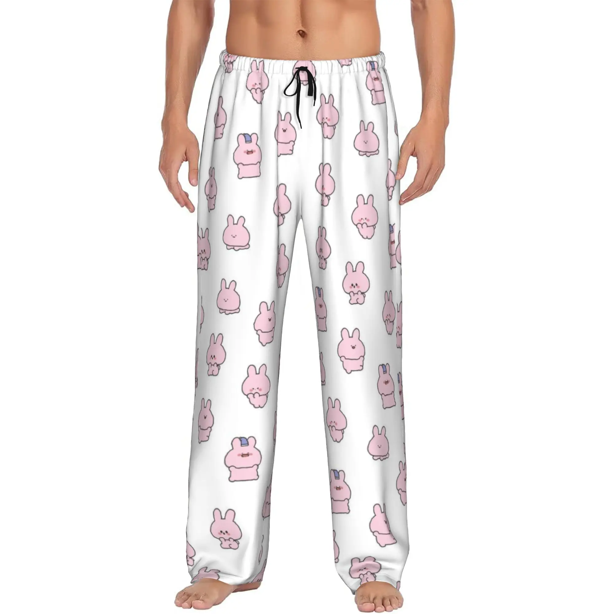 Custom Cartoon A-Asamimichans   Pajama Pants Sleepwear for Men Elastic Waistband  Sleep Lounge Bottoms with Pockets