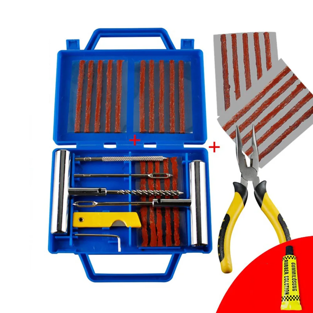 

Набор для ремонта шин, 28 предметов: комплект для самостоятельного ремонта проколотых шин автомобиля, грузовика, мотоцикла, с заплатками и герметиком