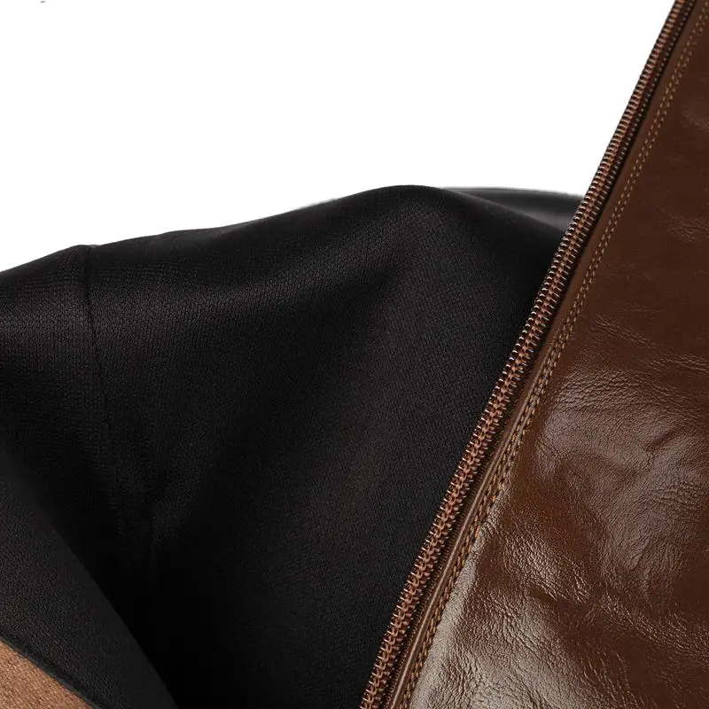 ORCHA LISA Classic Female Knee High Boots Round Toe Thick Heels 3.5cm Zipper Plus Size 44 45 46 47 Retro Daily Motorcycle Bota