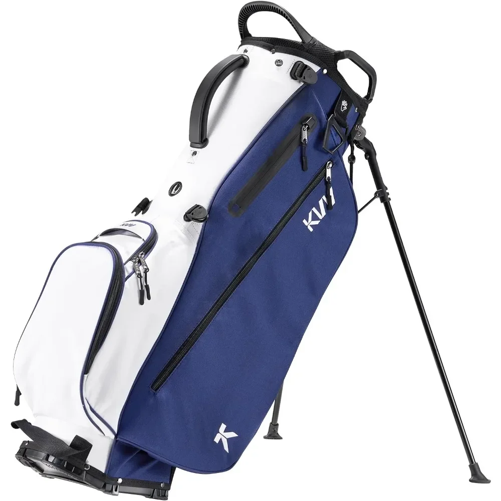 Golf Stand Bag with 7 Way Full-Length Dividers, 5 Zippered Pockets, Automatically Adjustable Dual Straps