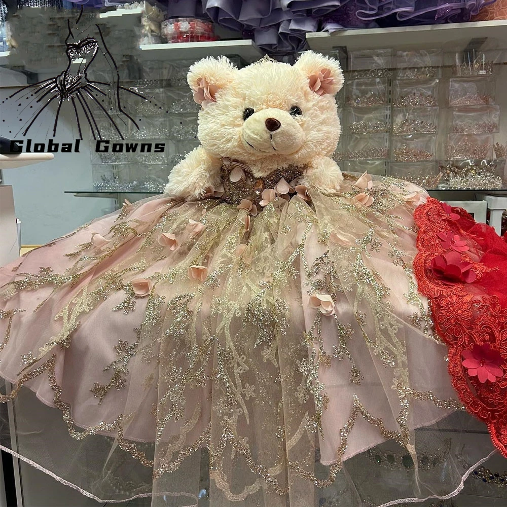 

Pink Special Link For Personalized Quinceanera Teddy Bear Dress Elegant Vestidos De XV Años