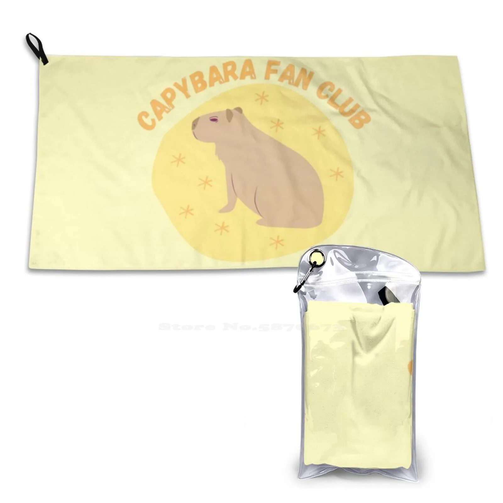 Capybara Fan Club Superfine Fiber Bathroom Towels Washcloth Guinea Pig Animals Cartoon Funny Capybara Design Capybara Fans